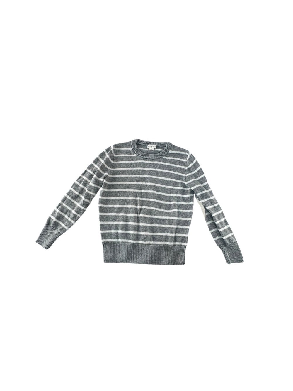 Crewcuts Gray and White Striped Knit Sweater